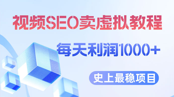视频 SEO 出售虚拟产品：史上最稳定私域变现项目 - 小辰精品|源码站™