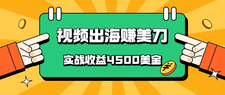 国内爆款视频出海赚美刀，实战收益4500美金，批量无脑搬运，无需经验直接上手 - 小辰精品|源码站™