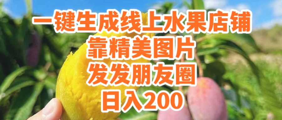 一键生成线上水果店，水果版图片带货，发发朋友圈日入200 - 小辰精品|源码站™