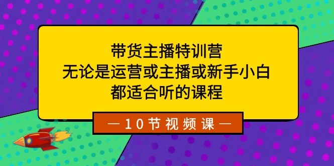 带货主播特训营：无论是运营或主播或新手小白，都适合听的课程 - 小辰精品|源码站™