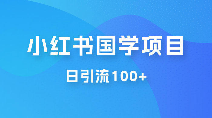 小红书国学号玩法拆解：五分钟一个视频，一天暴力起号，日引流 100+ - 小辰精品|源码站™