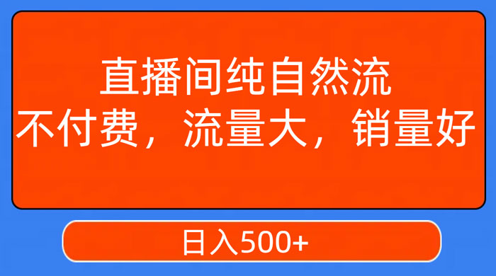 视频号直播间纯自然流，不付费，流量大，销量好，日入500+ - 小辰精品|源码站™