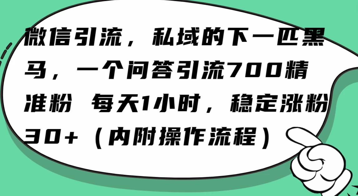 利用 AI 回答微信“问一问”，私域的下一匹黑马，一个问答引流 100 精准粉 - 小辰精品|源码站™