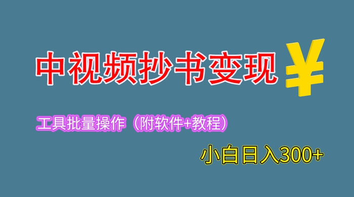 2023 中视频抄书变现：特别适合新手操作的副业「附工具+教程」 - 小辰精品|源码站™