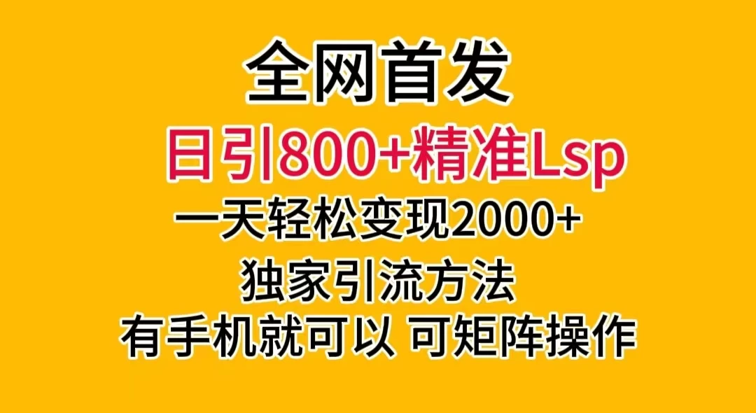 日引 800+ 精准老色批，一天变现 2000+，独家引流方法，可矩阵操作，月入 5W+ - 小辰精品|源码站™