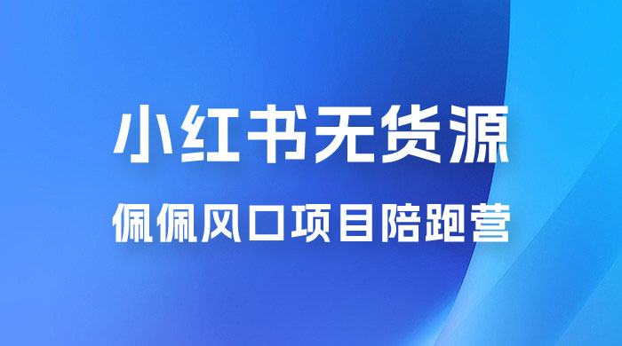 佩佩 · 小红书无货源风口项目陪跑营：不用拍摄、不用露脸、不用买产品、不用营业执照、一部手机即可开店 - 小辰精品|源码站™