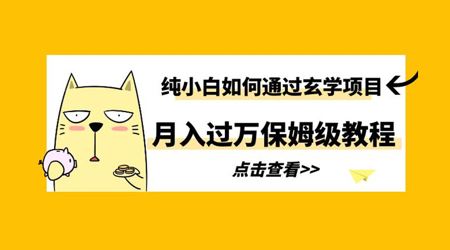 纯小白如何通过玄学项目月入过万 保姆级教程 - 小辰精品|源码站™