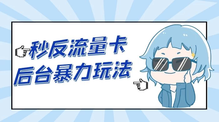 秒反流量卡后台暴力玩法 2.0，日赚三位数 - 小辰精品|源码站™