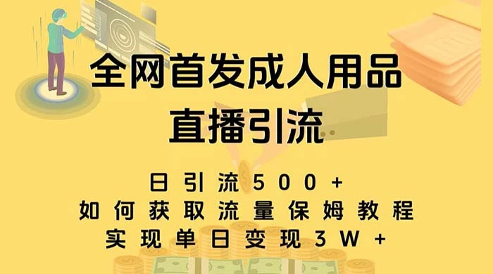 成人用品直播引流获客暴力玩法，单日引流500+，变现 3w+，保姆级教程 - 小辰精品|源码站™